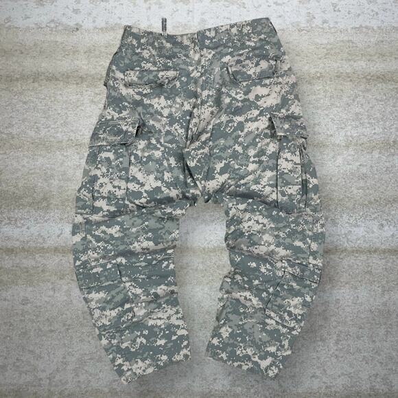 Vintage Military Digital Camo Tactical Pants Baggy Wide Leg Medium Short 90s - Picture 1 of 9
